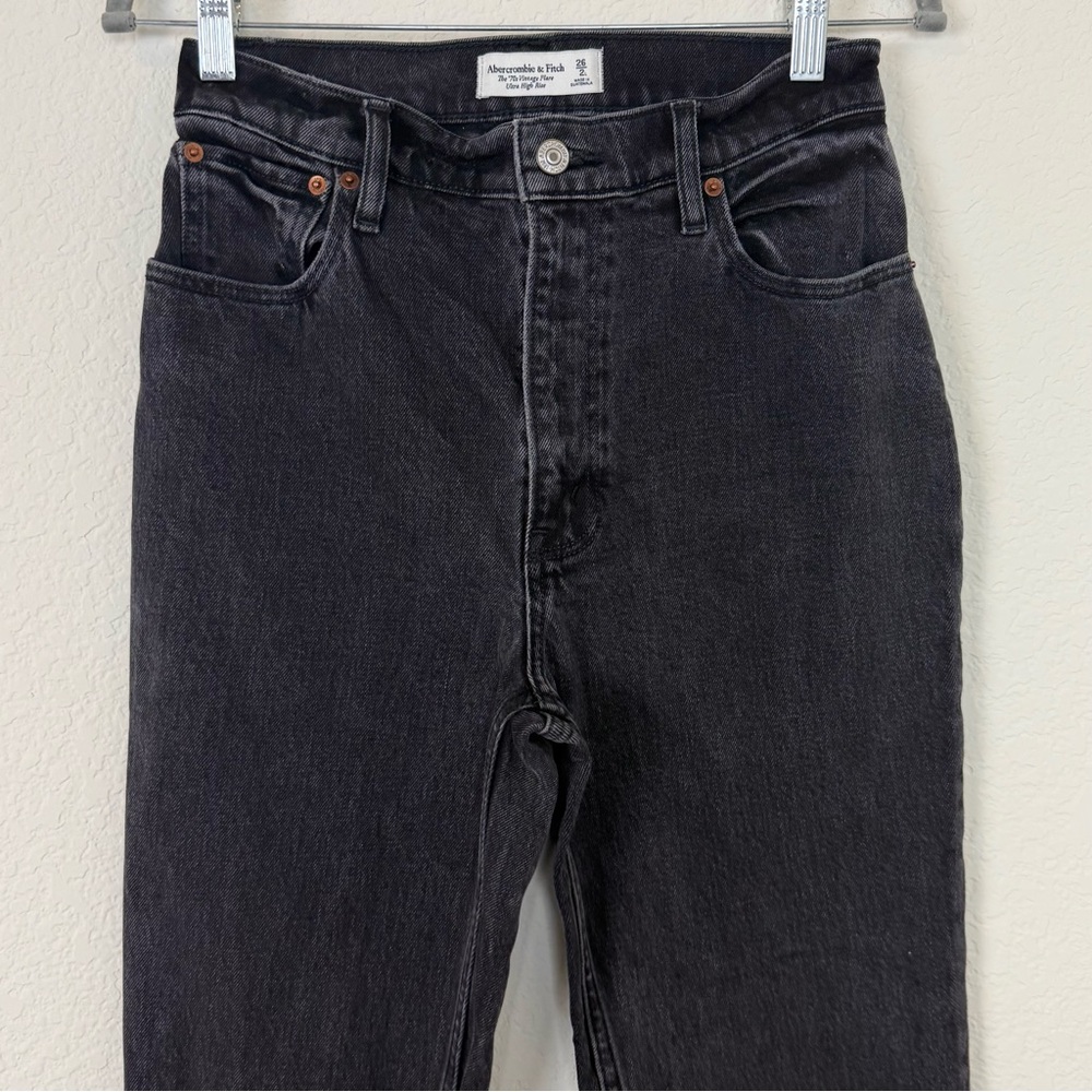 Abercrombie & Fitch The '70s Vintage Flare Ultra High Rise Black - Picture 4 of 13